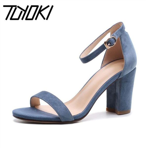 

dress shoes tuyoki 5 color women real leather office sandals party wedding summer woman buckle high heels size 34-39, Black