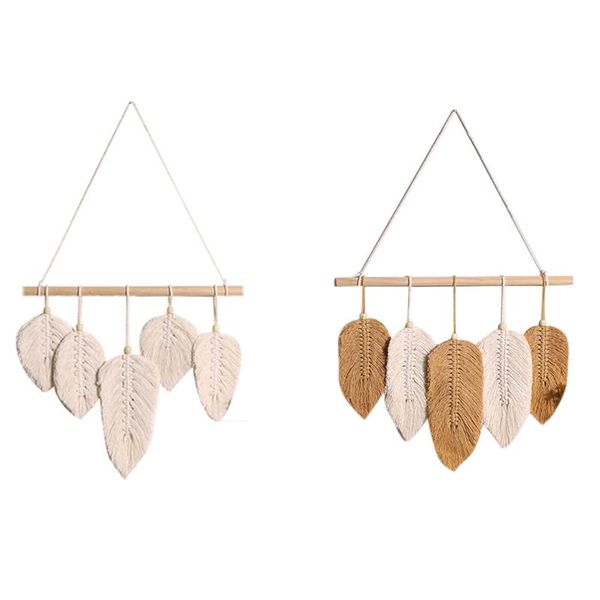 

tapestries handmade macrame leaf wall hanging tapestry cotton feathers woven leaves door porch