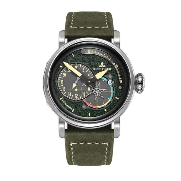 

wristwatches wrist watch for men,mens automatic watches reef tiger man mechanical wristwatch waterproof clock sport relogio, Slivery;brown