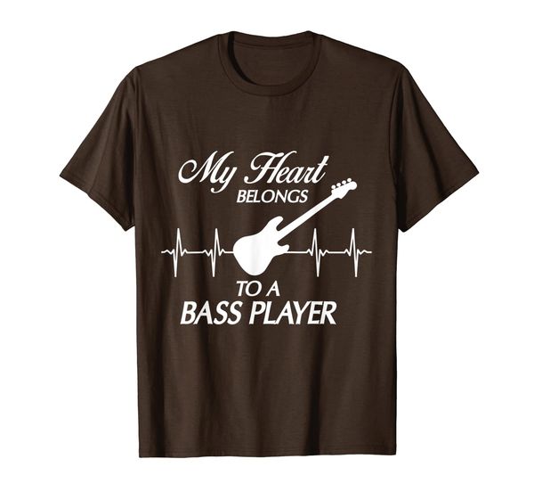 

my heart belongs to a bass player t-shirt wives, girlfriends, White;black