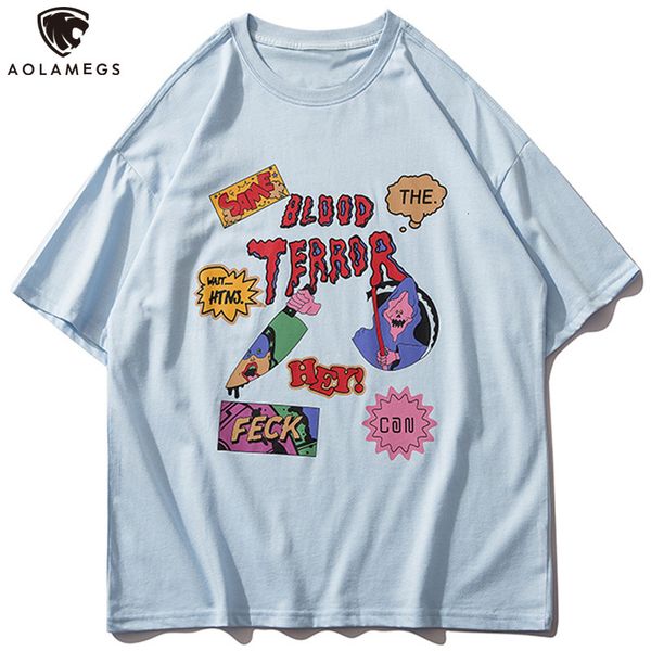 

men's polos aolamegs men's funny hip hop shirt from cartoons printed couple shirts casual summer neck harajuku college streetwear, White;black