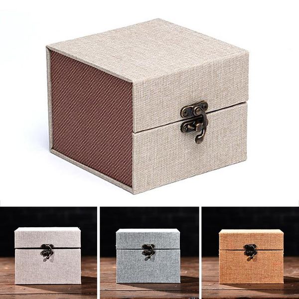 

gift wrap linen packaging box atmosphere cube jewelry storage case boxes wedding party supplies organizer