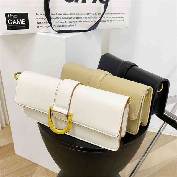 

2021 new women's single shoulder portable crossbar horseshoe buckle armpit spring and summer fashion niche trend versatile bag