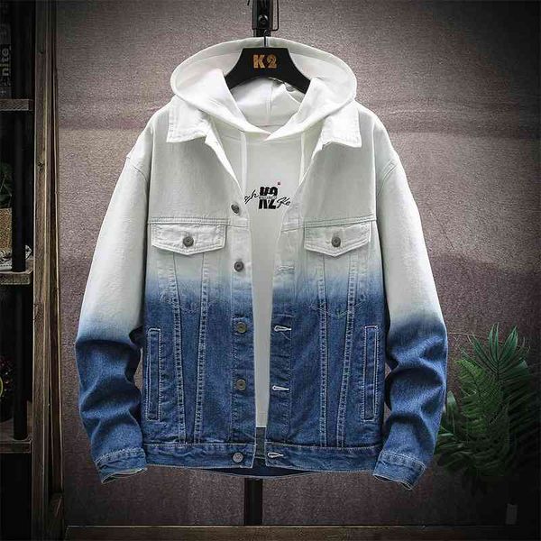 

men's autumn denim jacket fashion tooling brand jacket top, Black