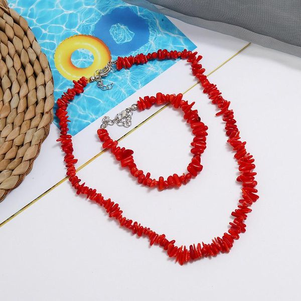 

earrings & necklace minhin african beads bridal jewelry set for women coral chokers bracelet statement wedding sets, Silver