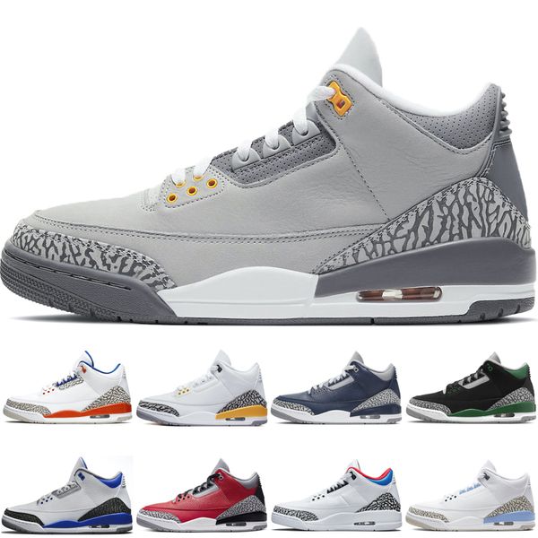 

2021 men 3s basketball shoes pine green racer blue cool grey court purple fragment knicks laser orange midnight navy red cement outdoor spor
