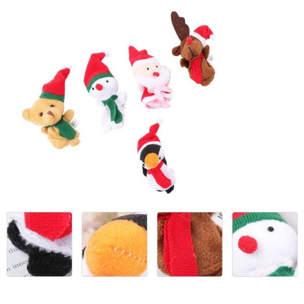 

5pcs xmas finger puppets cartoon toys educational puppet doll party favor