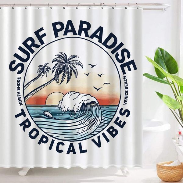 

hawaii vibes shower curtain waterproof fabric curtains 72 x 72 inch
