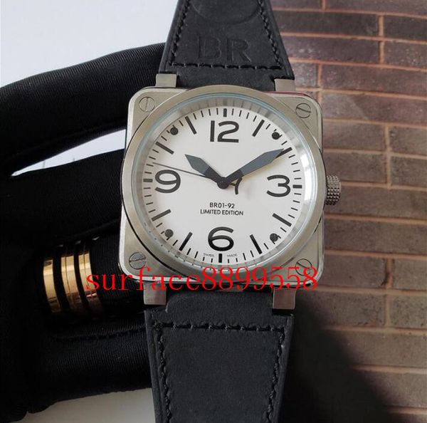 Alta Qualidade Top Selling Mens de Luxo Relógios BR01-92 Mecânica Relógio Automático Relógio De Borracha Cerâmica Impermeável Steel Designer