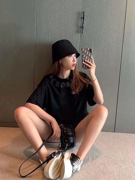 

croosin fashion brand loose fitting short t-shirt men's trend diamond sanskrit cross round neck half sleeve wo, White;black