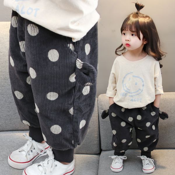 

new dot pattern elastic waist kids harem pants 0-7 years old spring and autumn children clothes full length boys and girls pant, Blue
