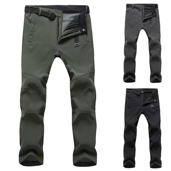 

men's pants -3xl camping climbing fishing trekking hiking men summer winter fleece quick dry waterproof breathable pant sport trousers, Black