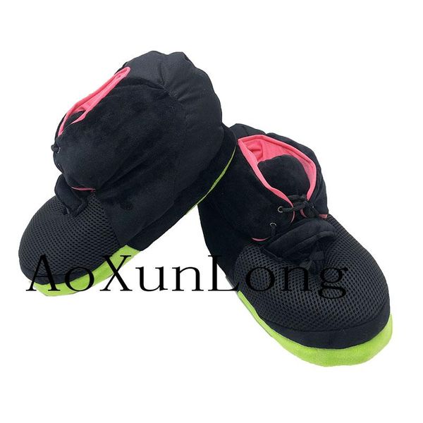 

comfortable sneakers men/women house warm home slippers ladies indoor floor slippers shoes, Black