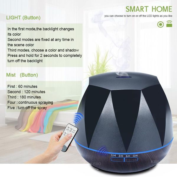 

ultrasonic humidifier steam air aroma diffuser essential oil led night light for home office quick delivery 550ml humidifiers