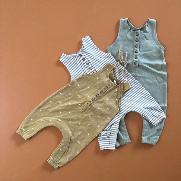 

jumpsuits infant one piece sleeveless jumpsuit summer baby romper born boys girls clothes soft cotton clothing, Blue