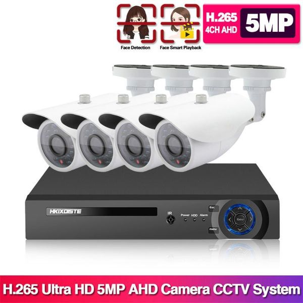 

5mp video surveillance kit audio camera wireless nvr security system 1920p outdoor waterproof