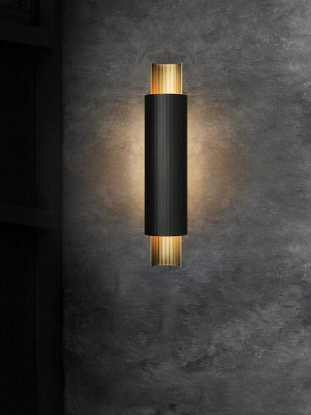 

wall lamp all copper modern light luxury living room staircase aisle creative black bedroom bedside