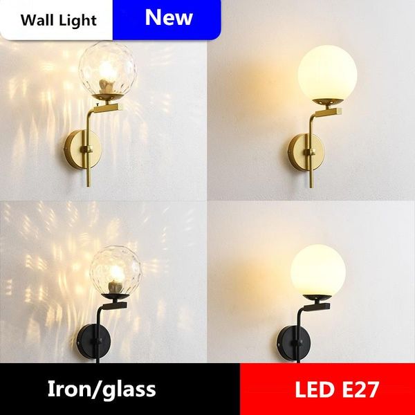 

wall lamps 2021 nordic lamp indoor el minimalist led ball lights glass bedroom living room bedside