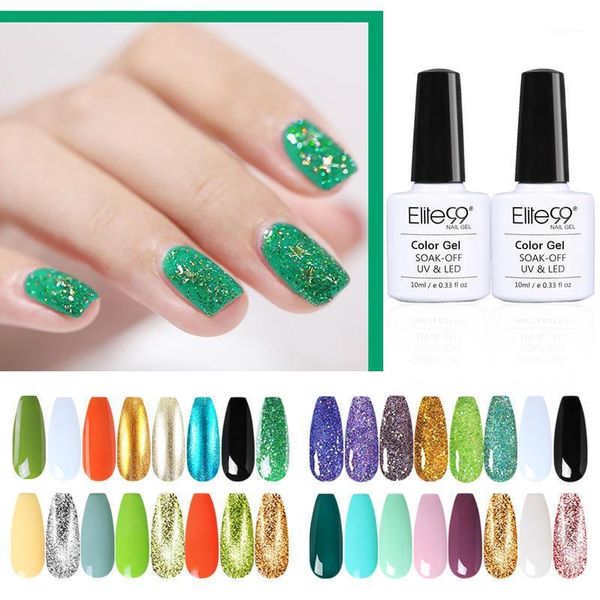 

elite99 10ml 8 pcs/lots gel nail polish set kit soak off uv led varnish primer manicure arts salon polish1