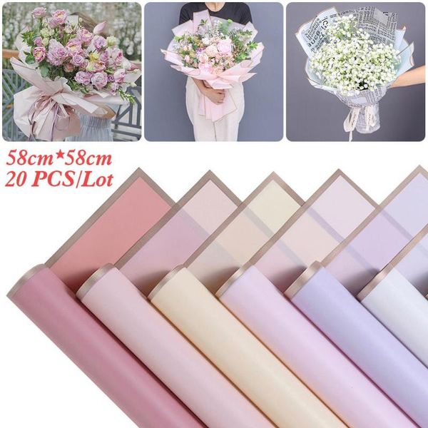 

20pcs flowers two-tone paper packaging gift wrapping neutral color florist flower bouquet supplies other arts and crafts