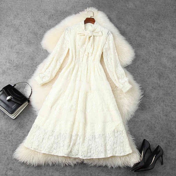 

casual dresses celebrities mesh sweet bow party autumn women embroidery winter hollow lace dress vintage ladies princess vj9t, Black;gray