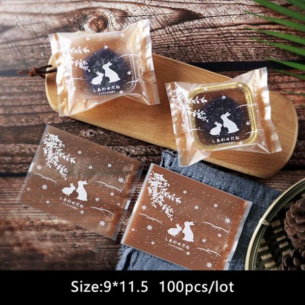 

gift wrap 100pcs/lot golden frosted snowflake crispy mooncake sealing packaging bags willow branches baptism sugar