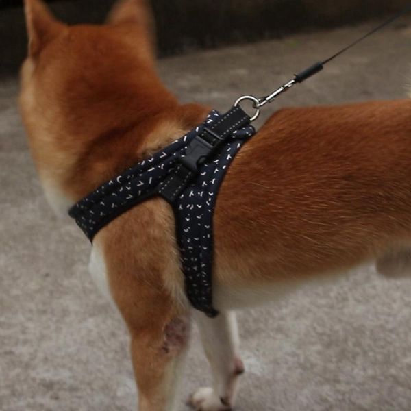 

dog collars & leashes pet harness adjustable reflective nylon vest with leash set lead walking for husky alaska