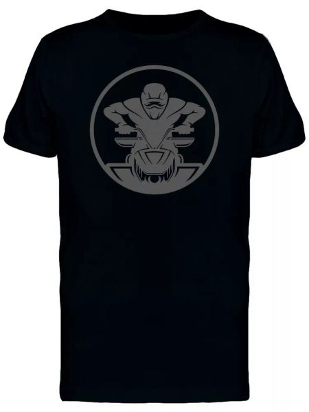 

atv rider gray silhouette men's tee -image by shutterstock, White;black