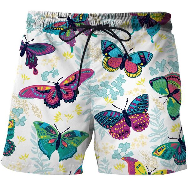 

men's shorts children short pant summer cartoon animal 3d butterfly printing boys beach leisure swimwears clothing, White;black