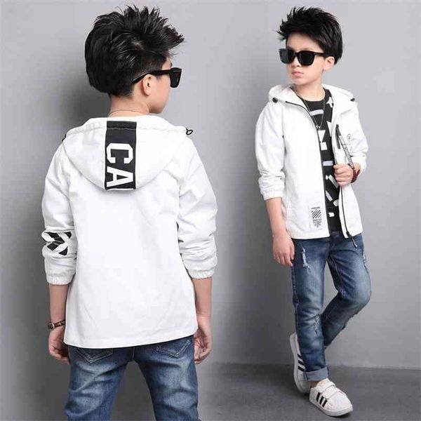 Ragazzi Giacca Autunno Abbigliamento per bambini Cappotto stile Grande trench in stile coreano Primavera Abbigliamento sportivo per adolescenti 15 anni 210622