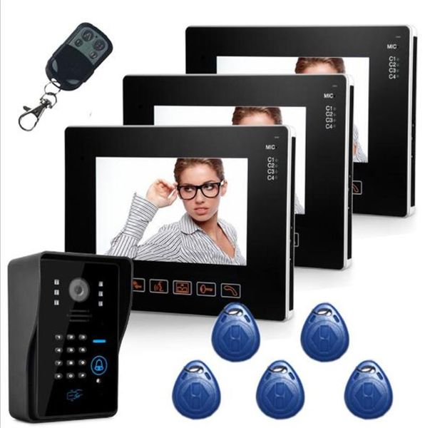 

1v3 9 inch touch keypad intercom video door phone phones