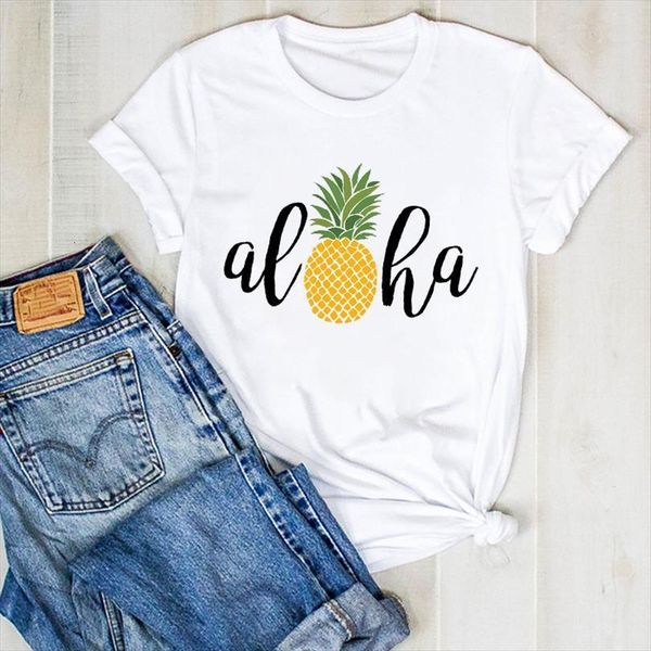 

men lady pineapple 90s mens t shirts printing cartoon fruit beach ladies summer tee female clothes graphic, White;black