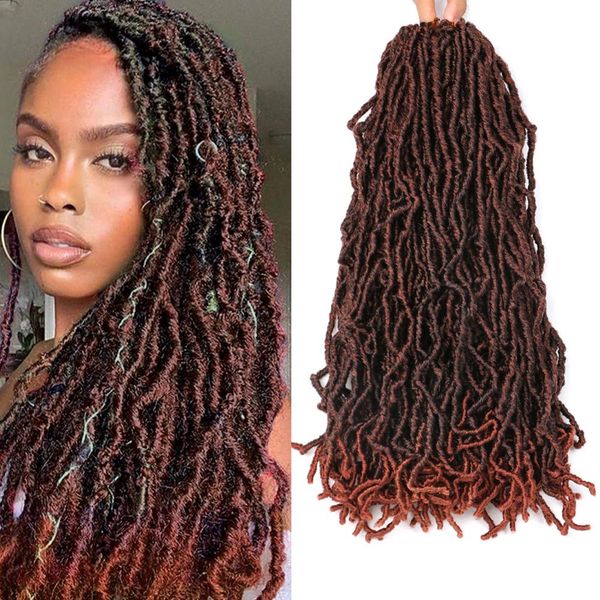 

dybeauty hair 12" 18" 24" goddess faux locs crochet hair curly dreadlocks hair extensions synthetic soft locs crochet braids, Black