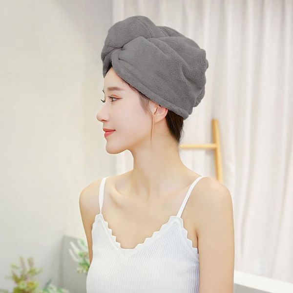 

microfiber bath towel soft shower for woman man turban head wrap bathing tools hair dry quick drying lady cap #t2p caps