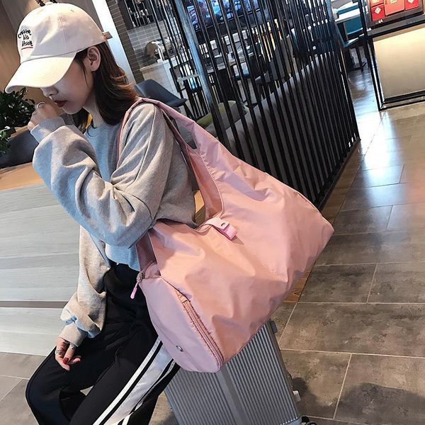 

tide lightweight gym sports foldable training women's bag large-capacity fashionable one-shoulder travel storage jmwsi