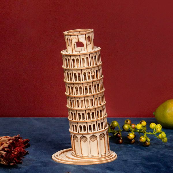 

leaning tower of pisa 3d wooden puzzle game blocks toys for children tg304