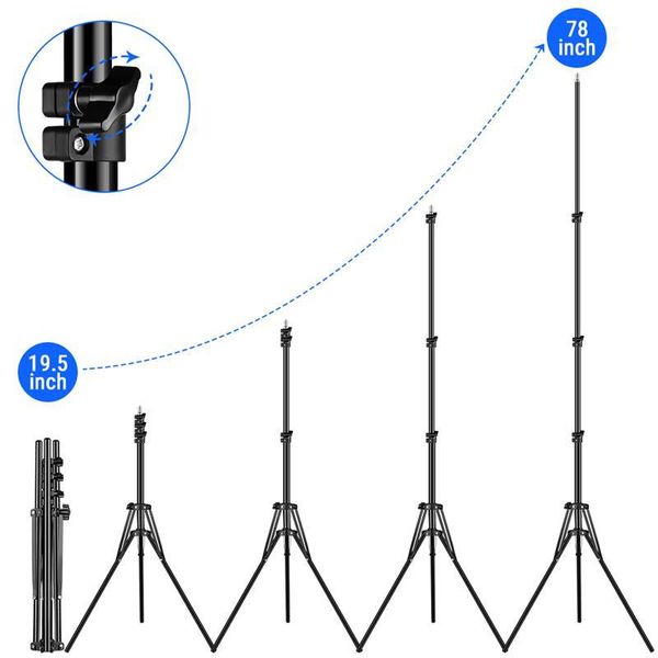 

147/200cm pography studio adjustable light stand po tripod with 1/4 screw head for flash umbrellas reflector lighting heads