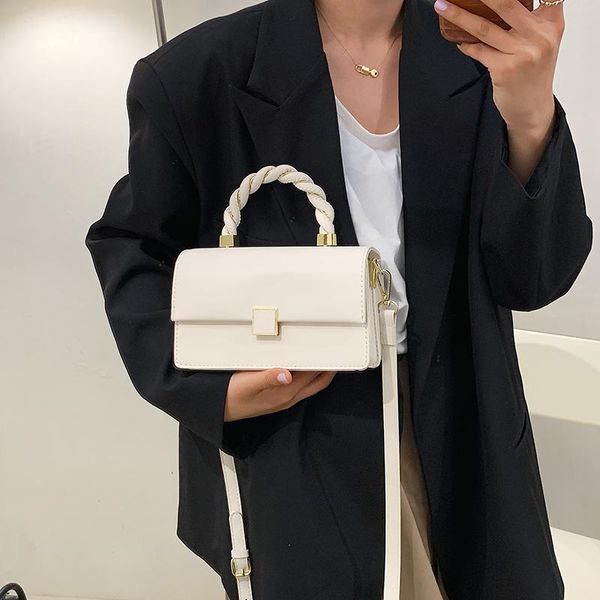 

evening bags small cross synthetic leather rope bag with handle pocket, 2021