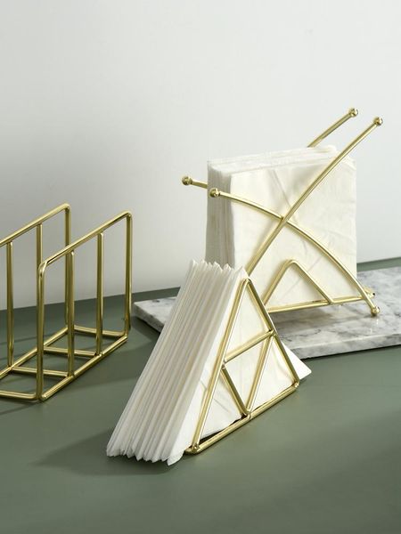 

napkin rings deskorganizer tableware supplies tissue paper holder rack gold plated metal wrought iron storage tower