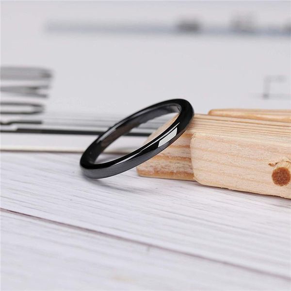 

wedding rings eamti 2/4/6mm black brushed fashion ceramic ring women men engagement band female jewelry bague plus size 4-14, Slivery;golden