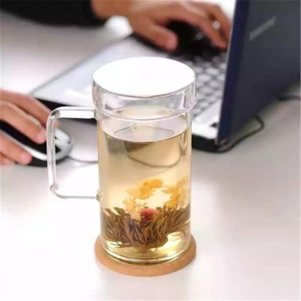 

wine glasses 650ml heat-resistant glass creative with lid large capacity coffee mug lazy tea cup transparent glp41