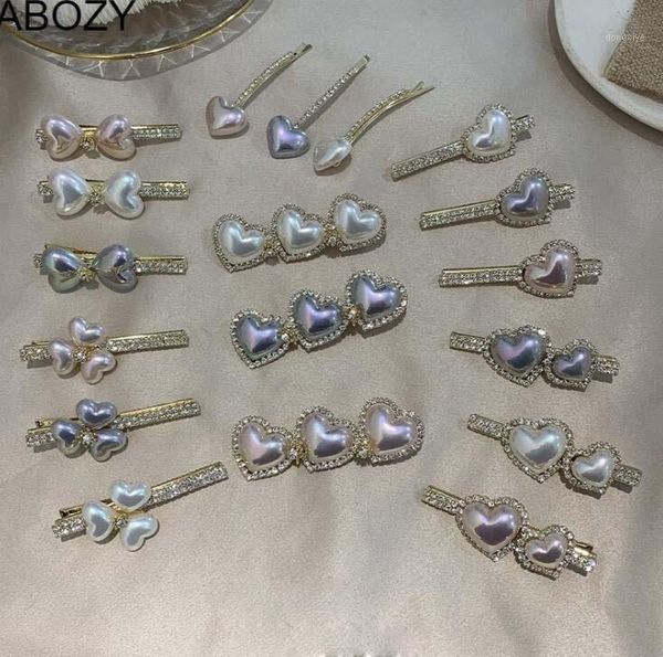 

love hairpin heart temperament feminine elegant bangs clip barrette1