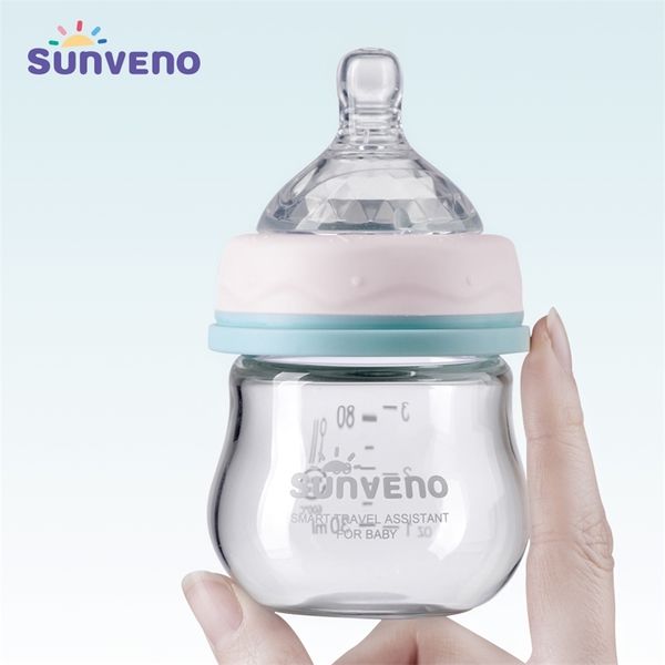 

sunveno 80ml born baby bottle mini feeding nursing bottle bpa safe born nursing care feeder glass 211023