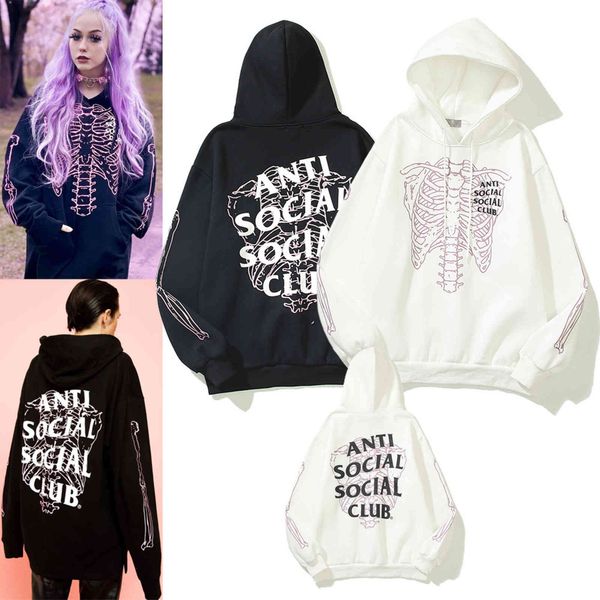 

hoodies high street hip hop assc skull print hoodie jacket, Black