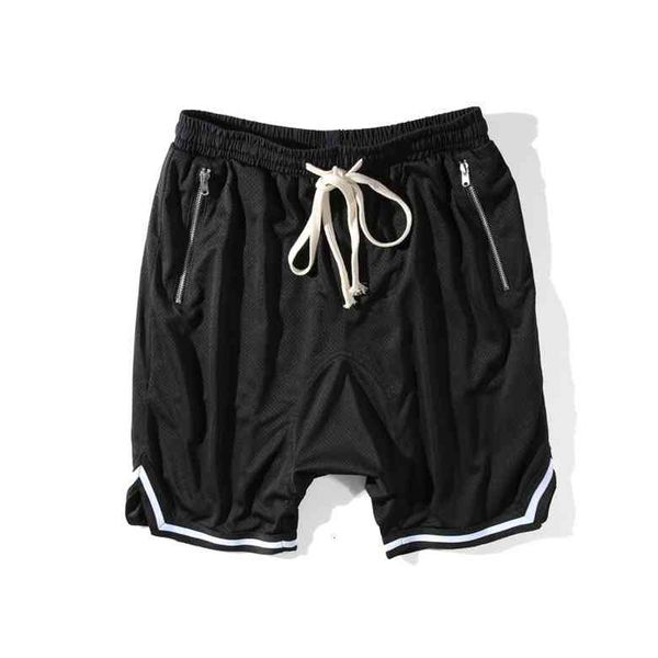 

shorts men four color breathable high street quality main line zipper, White;black