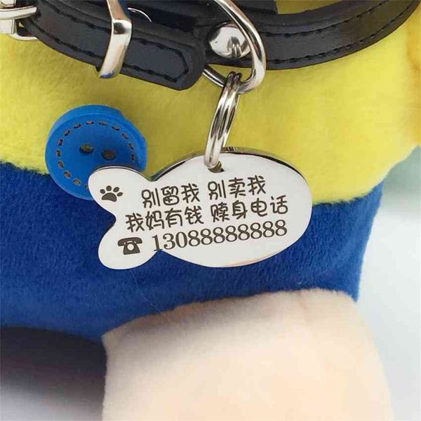 

factory cat pet identity card anti loss cat tag collar bell dog brand lettering