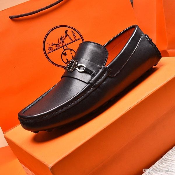 

l1 big size 46 moccasins gommino leather driver sylvie web loafers men casual business brand wedding party luxury shoe 33, Black