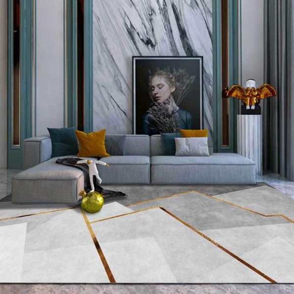 

carpets luxury simple gold line gradient geometry gray carpet scandinavian living room bedroom bedside rug designer rectangular sofa mat