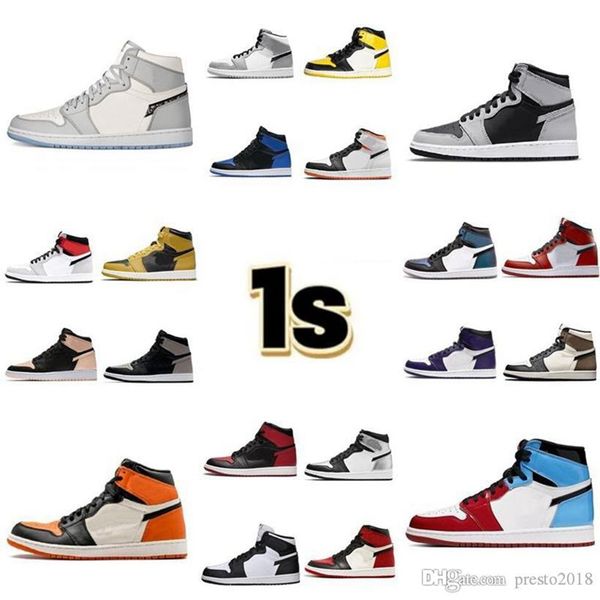 

1s basketball shoes boots mens women 4s bred university blue 1s pollen hyper royal military 13s red flint obsidian sports size, Black