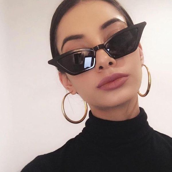 

sunglasses 2021small frame cat eye ladies street retro colorful trend, White;black